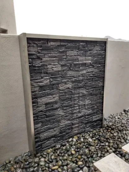 Iron Ore Faux Stone Water Fountain with Stainless Trim